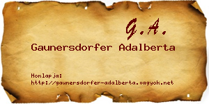 Gaunersdorfer Adalberta névjegykártya